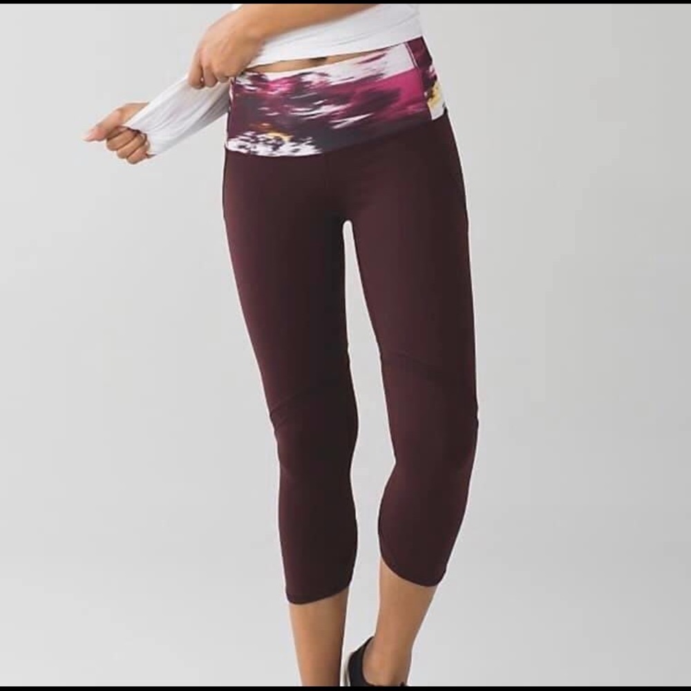 Lululemon Magenta & Burgundy Wunder Under Leggings